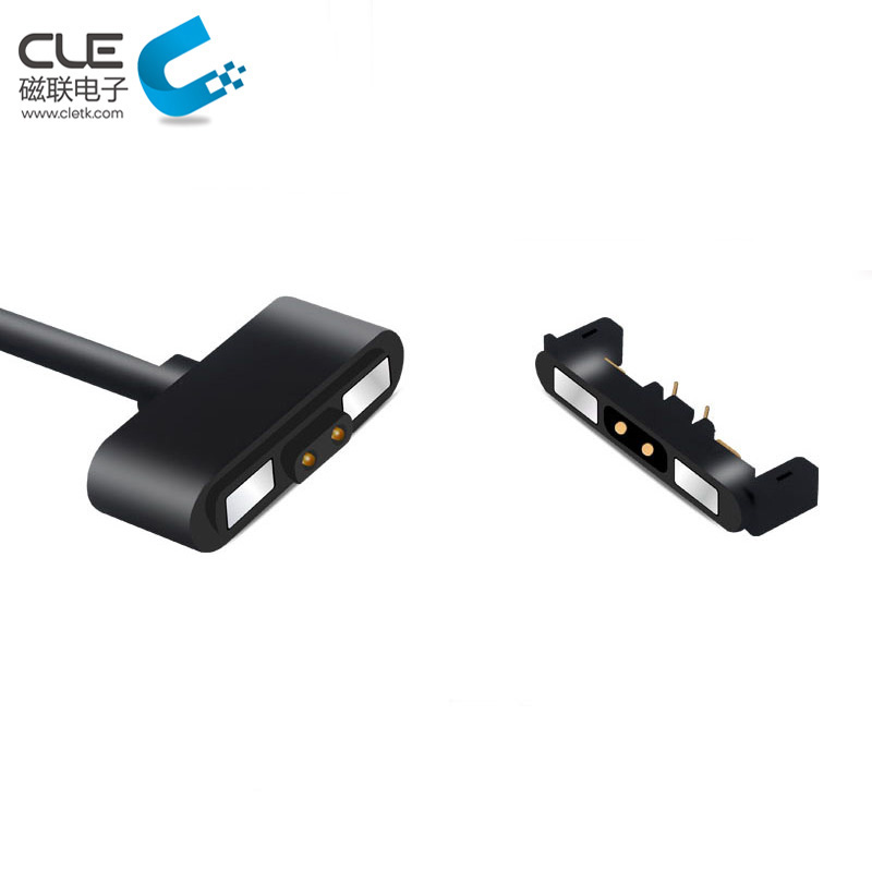 Magnetic laptop charger cable connector with 2 pin