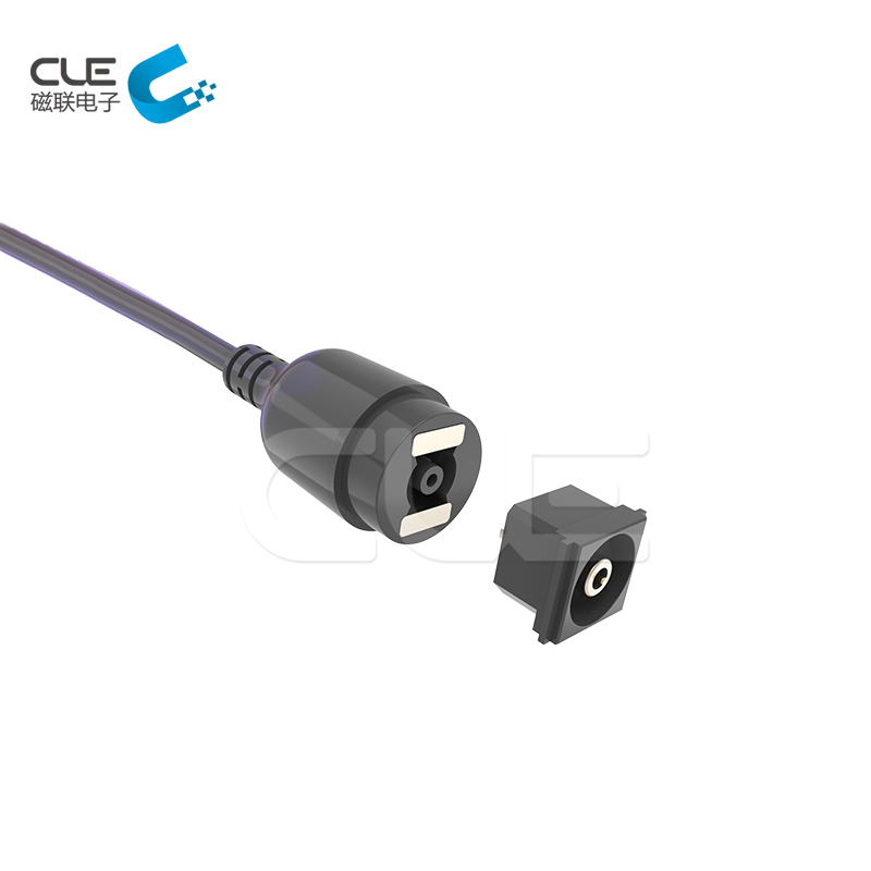 Custom DC magnetic power cable connector for medical equipment